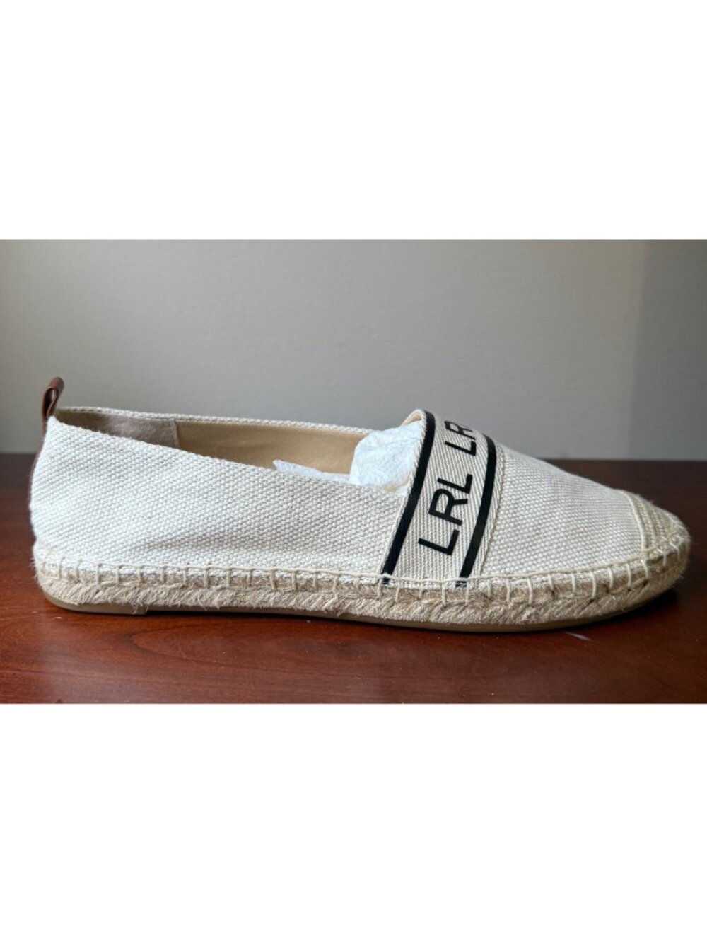 Lauren Ralph Lauren Beige Canvas Espadrilles Slip-On Shoes Size 7.5 - Picture 4 of 9